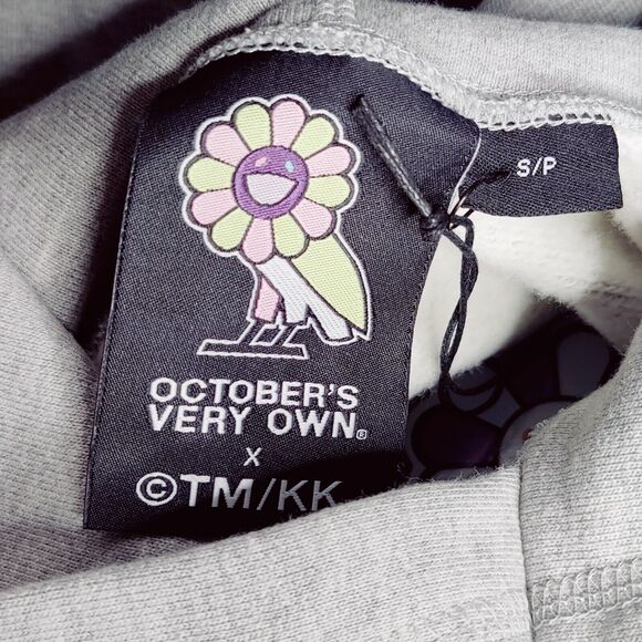 Takashi Murakami OVO Drake Womens Sz Small Chenille Flower Owl Gray Hoodie NWT - Picture 4 of 7